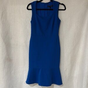 ! EUC White House Black Market Blue Sleeveless Sheath Dress !
